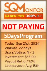 5DaysProgram HYIP Status Button