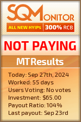 MTResults HYIP Status Button