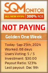 Golden One Week HYIP Status Button