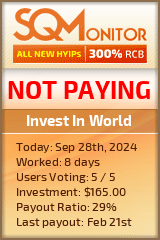 Invest In World HYIP Status Button