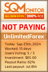 UnlimitedForex HYIP Status Button