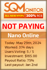 Nano Online HYIP Status Button