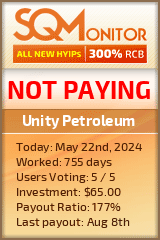 Unity Petroleum HYIP Status Button