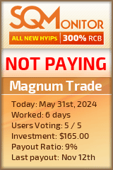 Magnum Trade HYIP Status Button