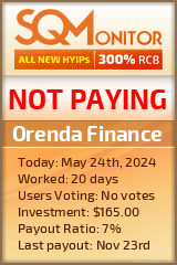Orenda Finance HYIP Status Button