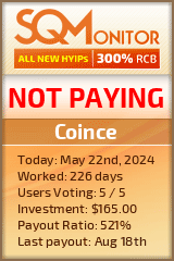 Coince HYIP Status Button