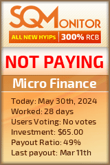 Micro Finance HYIP Status Button