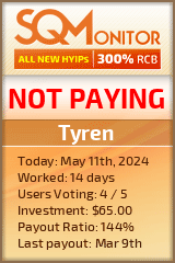 Tyren HYIP Status Button