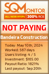 Bandeira Construction HYIP Status Button