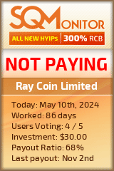 Ray Coin Limited HYIP Status Button