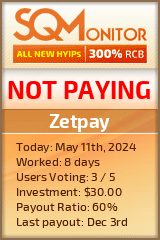 Zetpay HYIP Status Button