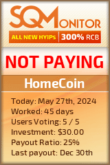 HomeCoin HYIP Status Button