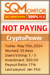 CryptoPower HYIP Status Button