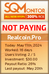 Realcoin.Pro HYIP Status Button