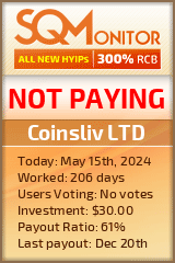 Coinsliv LTD HYIP Status Button