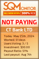 CT Bank LTD HYIP Status Button