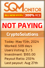 CryptoSolutions HYIP Status Button