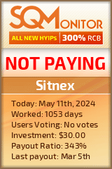 Sitnex HYIP Status Button