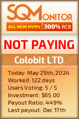 Colobit LTD HYIP Status Button