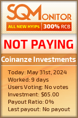 Coinanze Investments HYIP Status Button