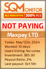 Maxpay LTD HYIP Status Button