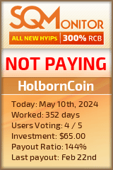 HolbornCoin HYIP Status Button