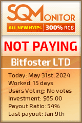 Bitfoster LTD HYIP Status Button