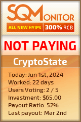 CryptoState HYIP Status Button