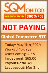 Global Commerce BTC HYIP Status Button