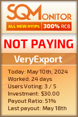 VeryExport HYIP Status Button