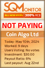 Coin Algo Ltd HYIP Status Button
