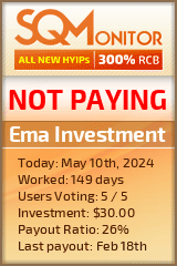 Ema Investment HYIP Status Button