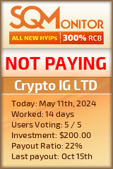 Crypto IG LTD HYIP Status Button