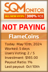 FlameCoins HYIP Status Button