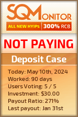 Deposit Case HYIP Status Button