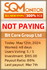 Bit Core Group Ltd HYIP Status Button