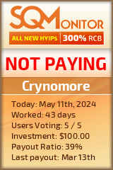 Crynomore HYIP Status Button