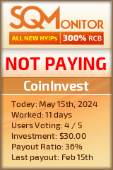 CoinInvest HYIP Status Button