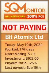 Bit Atomix Ltd HYIP Status Button