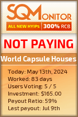 World Сapsule Houses HYIP Status Button