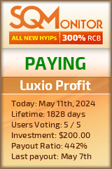Luxio Profit HYIP Status Button