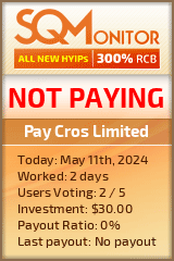 Pay Cros Limited HYIP Status Button