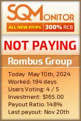 Rombus Group HYIP Status Button