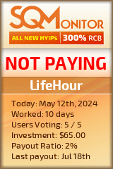 LifeHour HYIP Status Button