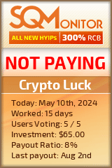 Crypto Luck HYIP Status Button