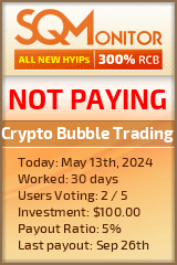 Crypto Bubble Trading HYIP Status Button