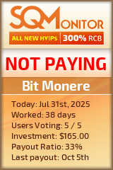 Bit Monere HYIP Status Button