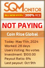 Coin Rise Global HYIP Status Button
