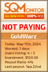 GoldWarz HYIP Status Button