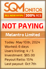Melantro Limited HYIP Status Button
